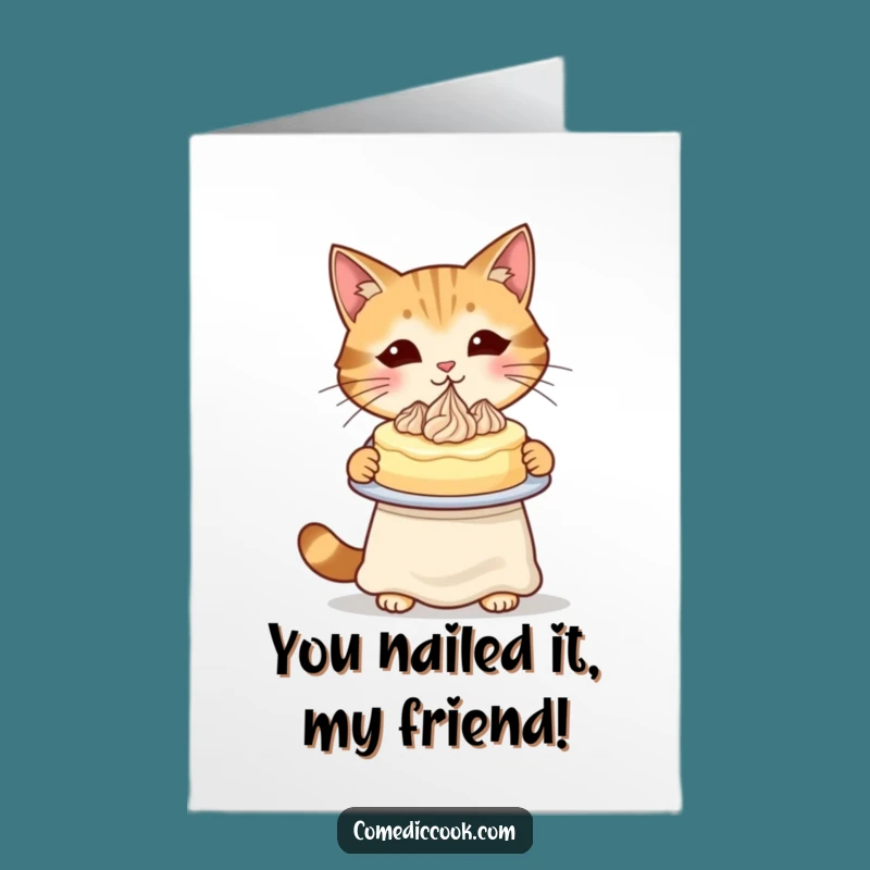 Free Printable Congrats Card: Cat Baker's Masterpiece - Celebrate Their Win!