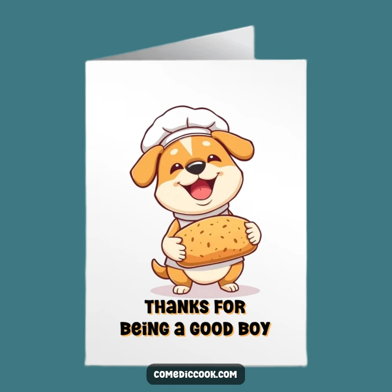 Free Printable Dog Chef Thank You Card: Baking Humor Downloadable Gift