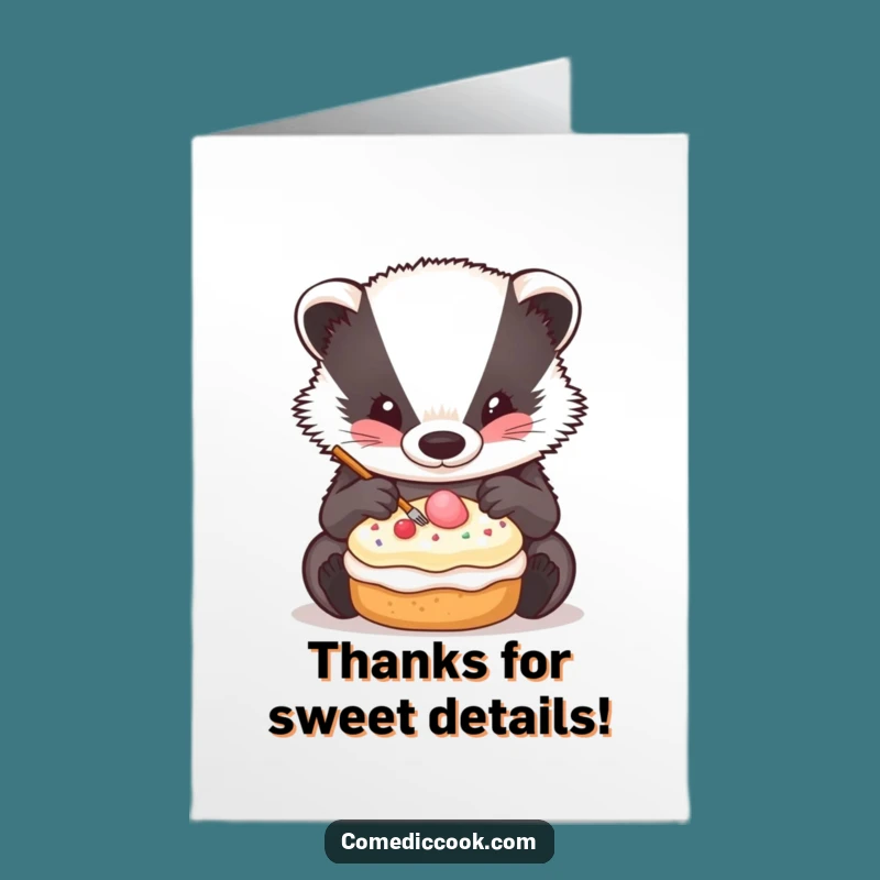 Free Printable Thank You Card: Badger's Tiny Masterpiece - Show Appreciation!