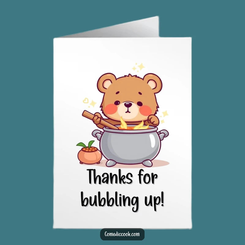 Free Printable Thank You Card: Bear Cub's Gratitude Brew - Print Today!