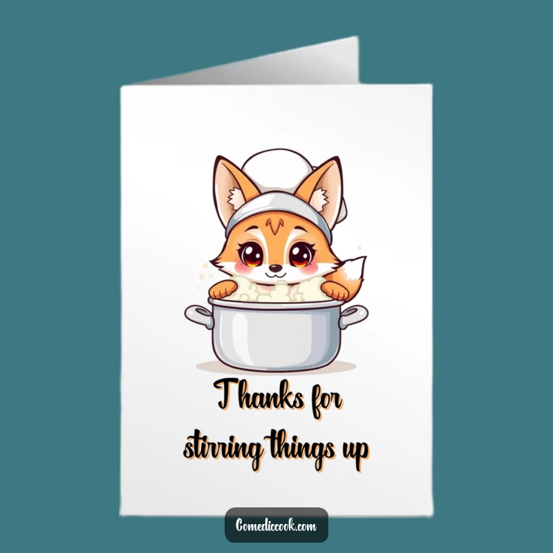 Free Printable Thank You Card: Curious Fox Chef, Expressing Gratitude, Downloadable Gift