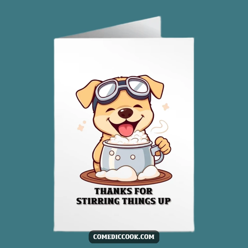 Free Printable Thank You Card: Goggled Dog Tasting Pot, A Fun Downloadable Gift!