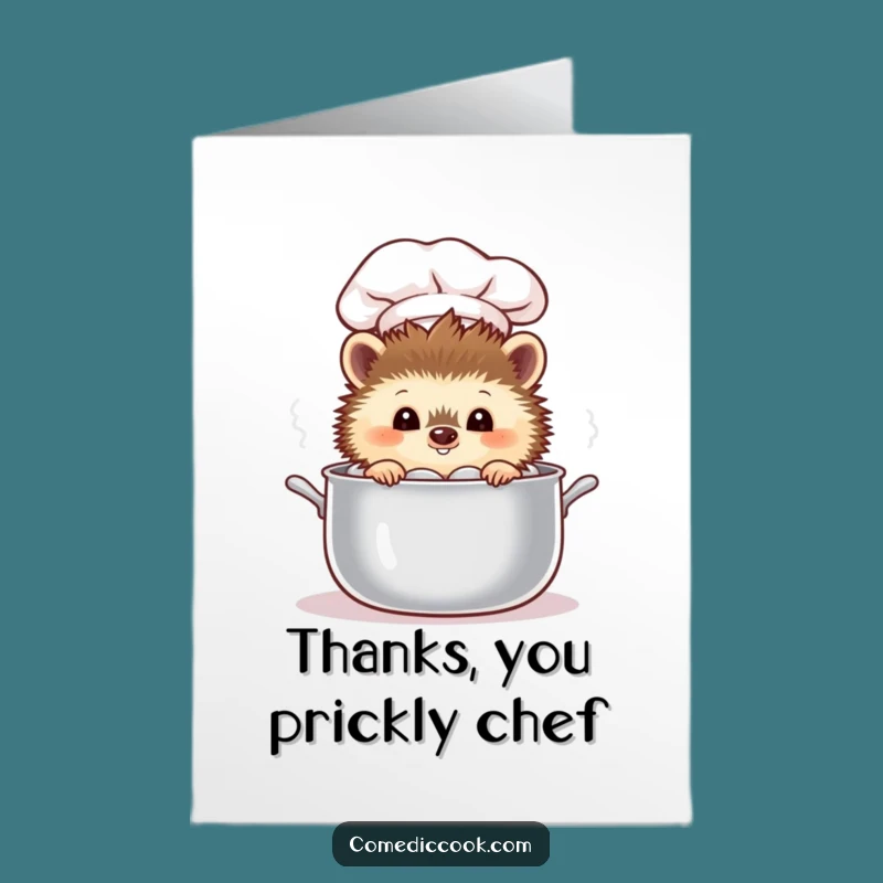 Thank You Hedgehog Chef Printable Card - Free Printable Chef Gratitude Gift