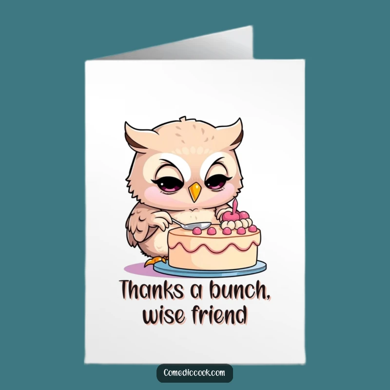 Free Printable Thank You Card: Owl's Sweet Creation, Gracias Downloadable Dessert Greeting