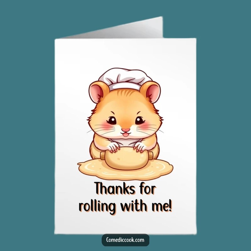 Free Printable Hamster Chef Thank You Card: Tiny Paws Downloadable