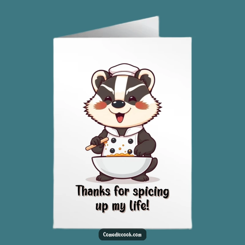 Free Printable Badger Chef Thank You Card: Dramatic Thanks Downloadable