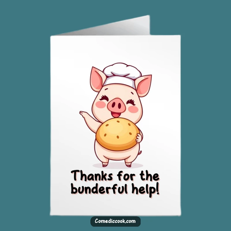 Free Printable Pig Chef Thank You Card: Funny Baker Pup Gift, Downloadable & Print at Home