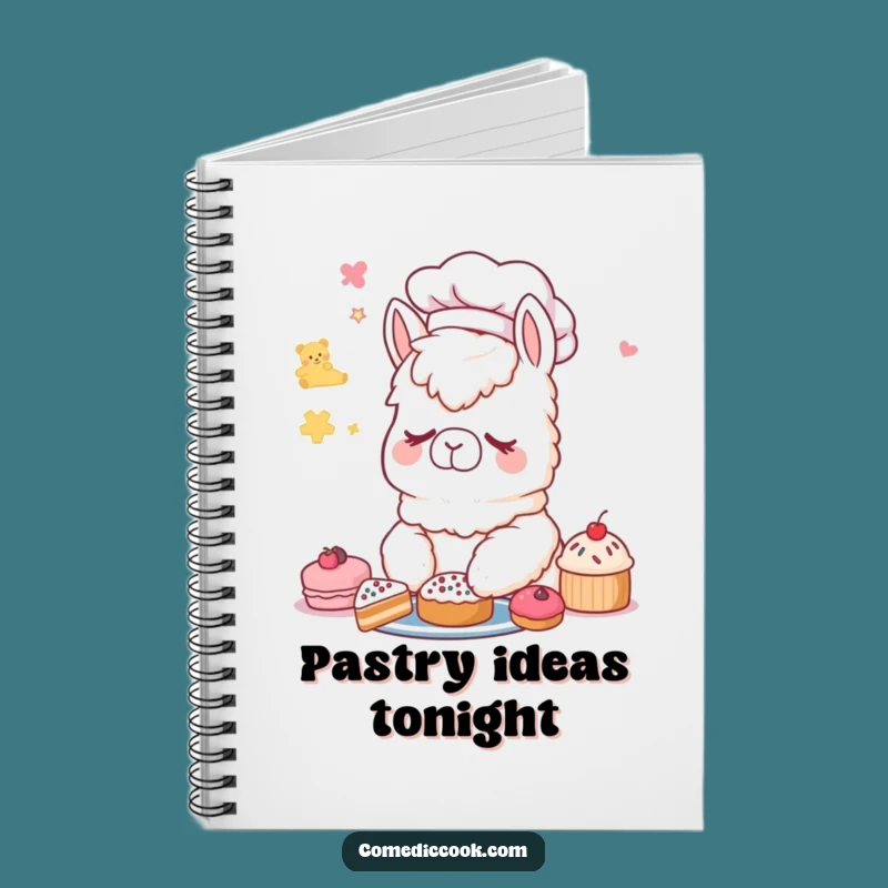 Funny Alpaca Chef Notebook: Sleepy Pastry Dreams Journal - Gift