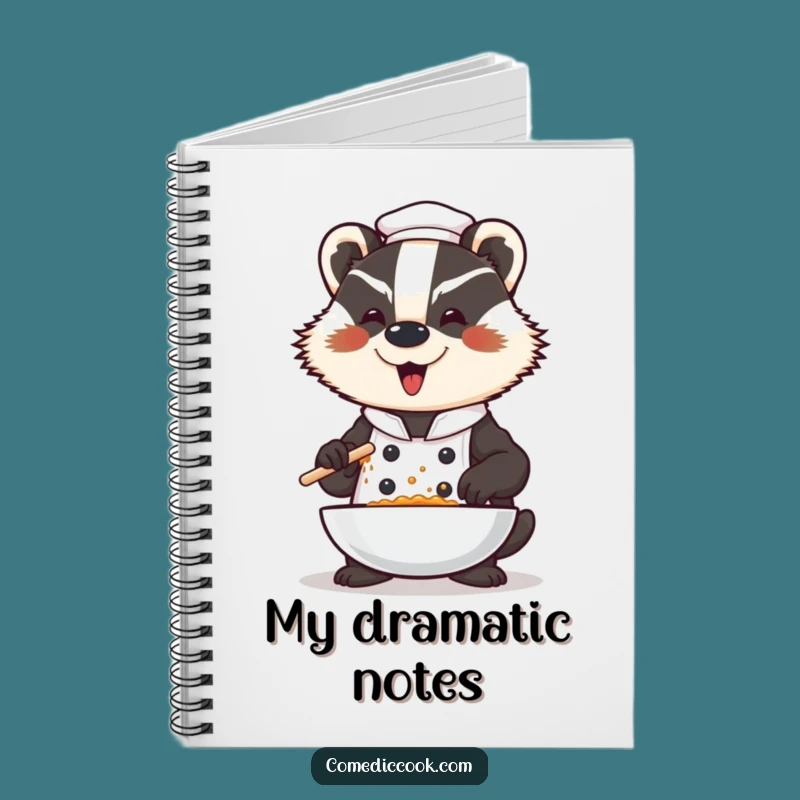Funny Badger Chef Notebook: Jot Down Ideas with Dramatic Seasoning Flair