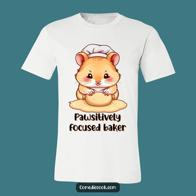 Funny Hamster Chef T-Shirt: Roll Dough with Intense Focus and Tiny Paw Power