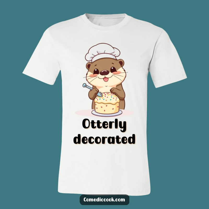 Funny Otter Chef T-Shirt: Happy Sprinkling Design, Hilarious Baking Apparel, Great Funny Gift!