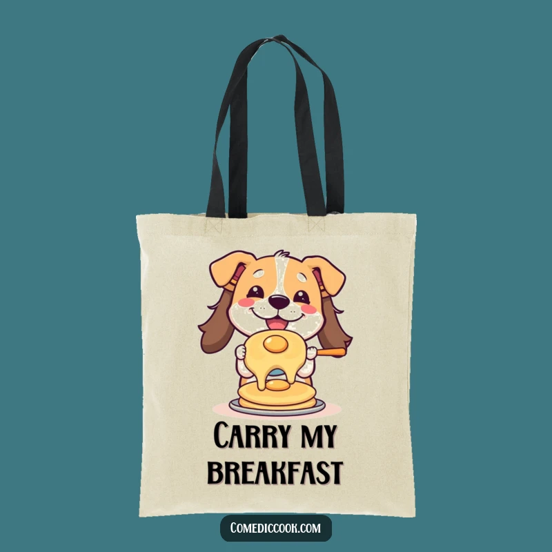 Funny Pancake Flipping Dog Tote Bag: Stylish & Humorous Carry-all for Dog Lovers