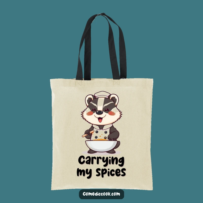 Funny Badger Chef Tote Bag: Carry Your Essentials with Dramatic Seasoning Style