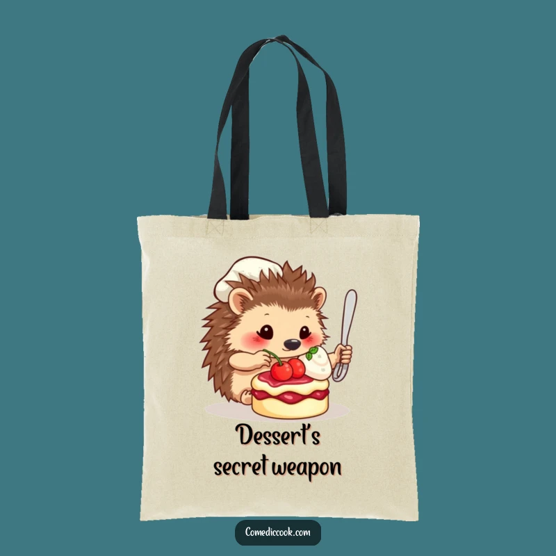 Funny Hedgehog Chef Tote Bag: Carry Your Treats in Style