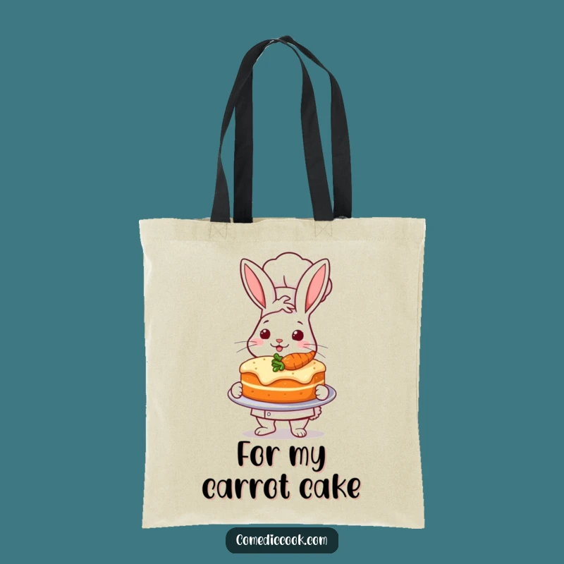 Funny Rabbit Chef Carrot Cake Tote Bag: Hilarious Carry-All for Bakers