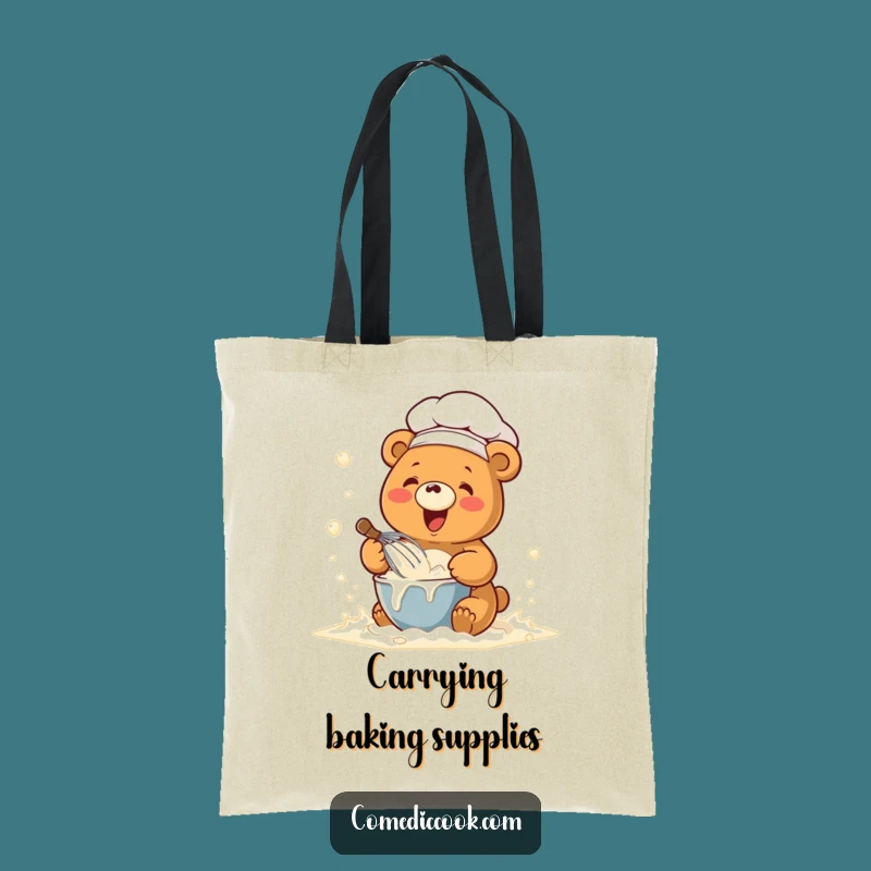 Funny Chef Bear Tote Bag: Carry Your Baking Joy & Humor