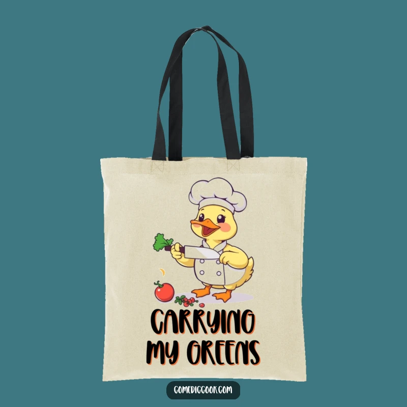 Funny Duck Chef Tote Bag: Carry Your Produce with Prowess and Humor!