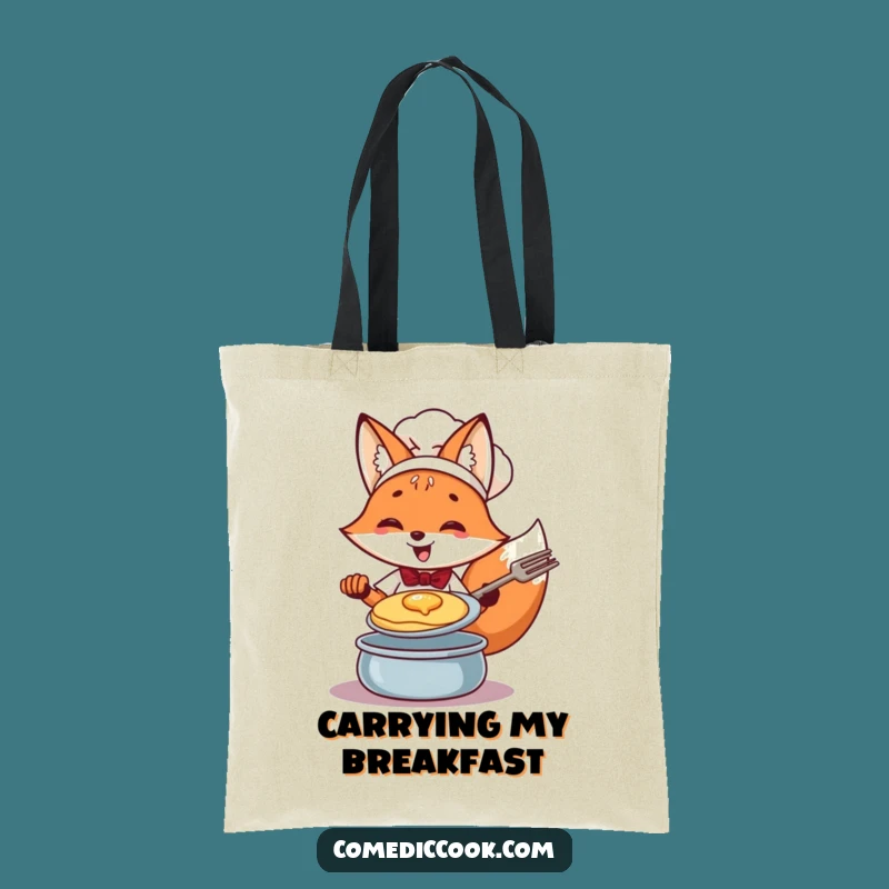 Funny Fox Chef Pancake Tote Bag: Stylish Meal Prep, Perfect Humorous Gift