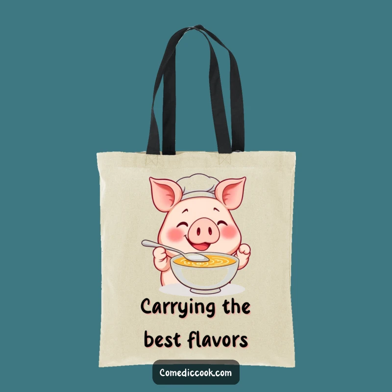 Funny Pig Chef Tote Bag: Carry Your Groceries with a Side of Laughter!