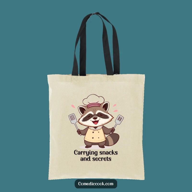 Funny Raccoon Chef Juggling Spatulas Tote Bag - Carry Your Kitchen Tricks!